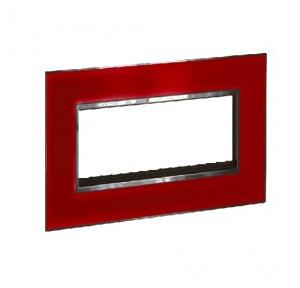 Legrand Arteor Mirror Red Cover Plate With Frame, 8 M, 5764 06